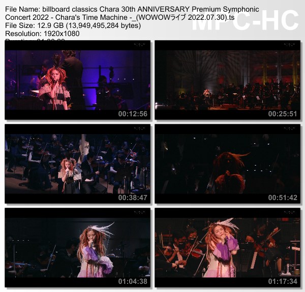 [TV-Variety] Chara - billboard classics Chara 30th ANNIVERSARY Premium Symphonic Concert 2022 - Chara's Time Machine - (WOWOWライブ 2022.07.30)
