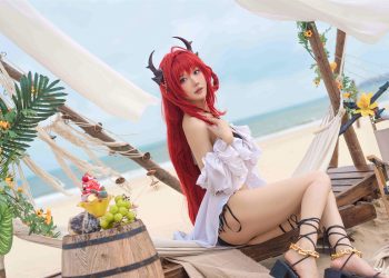 Cosplay 阿包也是兔娘 明日方舟 史尔特尔泳装 [50P]